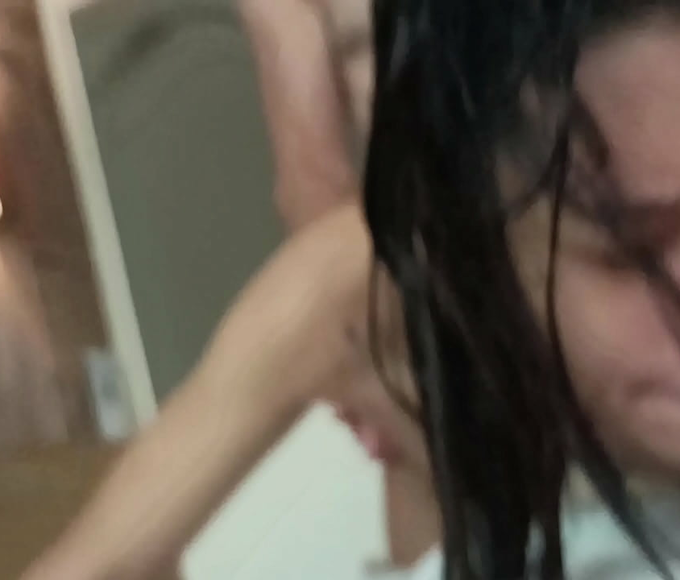 Japanese Jav Little Slut Gets Cum All Over Her Stomach And Neck During Doggy Style With White Daddy